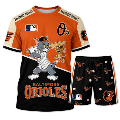 All USA Baseball Teams Inspired Fan Set, Graphic T-Shirt And Shorts Combo Outfit