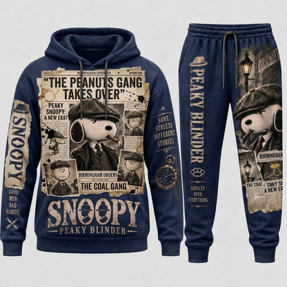 Limited Edition Snoopy Peaky Blinder Hoodie & Sweatpants Set