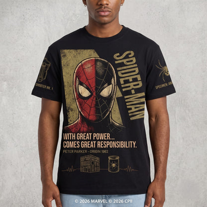 Black Long Sleeve Shirt, Comic Web Hero Inspired Back Print Tee, Superhero Fan Streetwear Gift