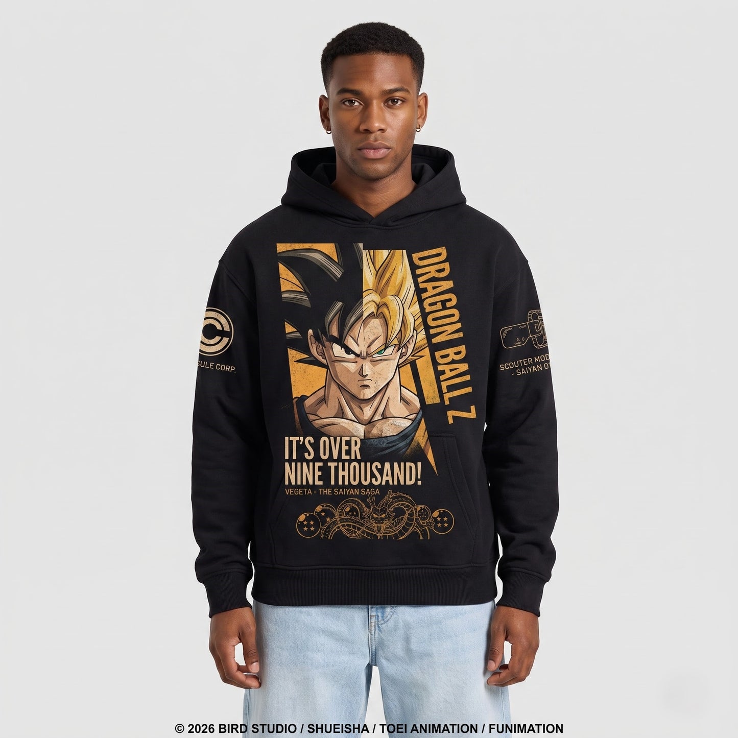 Anime Dragon Ballz Battle Warrior Graphic Shirt, Black Manga Inspired T-Shirt, Sweatshirt & Hoodie, Japanese Streetwear Fan Gift