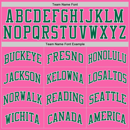 Custom Pink Kelly Green-White Authentic Throwback Basketball Jersey