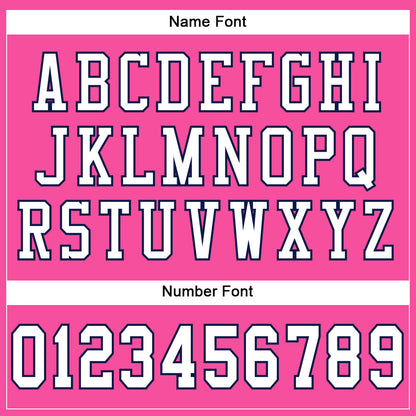 Custom Pink White-Navy Mesh Authentic Football Jersey