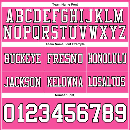 Custom Pink White-Black Authentic Football Jersey