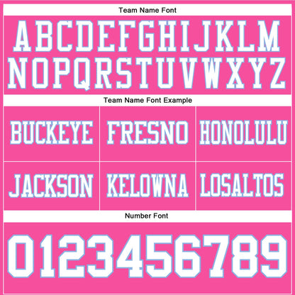 Custom Pink White-Light Blue Authentic Football Jersey