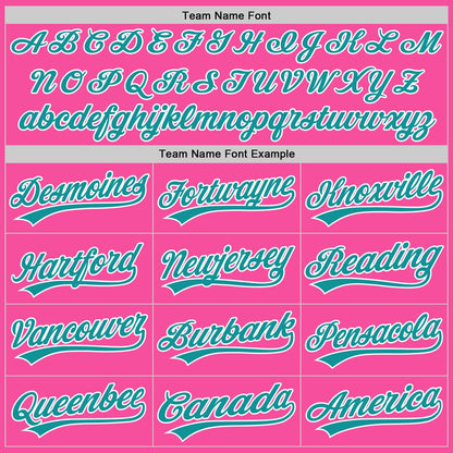 Custom Stitched Pink Teal-White Baseball Pullover Sweatshirt Hoodie