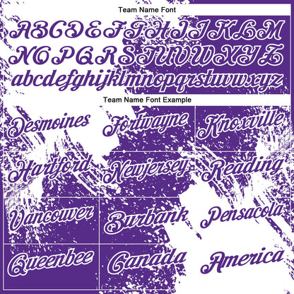 Custom White Purple 3D Pattern Design Abstract Brush Stroke Performance Polo Shirt