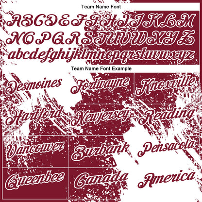 Custom White Crimson 3D Pattern Design Abstract Brush Stroke Performance Polo Shirt