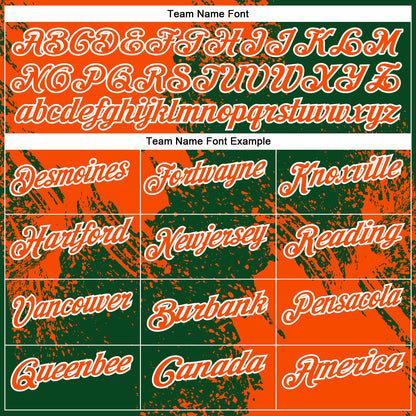 Custom Orange Green-White 3D Pattern Design Abstract Brush Stroke Performance Polo Shirt