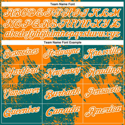 Custom Bay Orange Teal-White 3D Pattern Design Abstract Brush Stroke Performance Polo Shirt