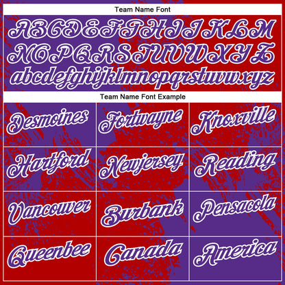 Custom Purple Red-White 3D Pattern Design Abstract Brush Stroke Performance Polo Shirt