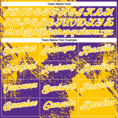 Custom Yellow Purple-White 3D Pattern Design Abstract Brush Stroke Performance Polo Shirt