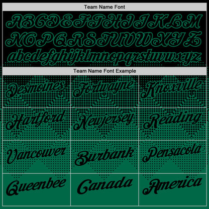 Custom Black Kelly Green 3D Gradient Square Shape Performance Polo Shirt