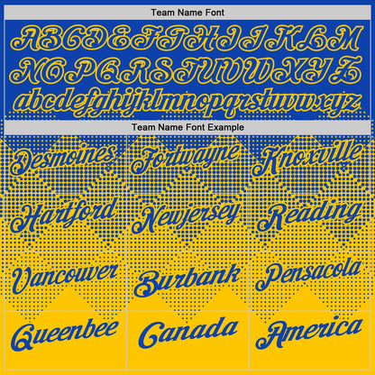 Custom Thunder Blue Yellow 3D Gradient Square Shape Performance Polo Shirt