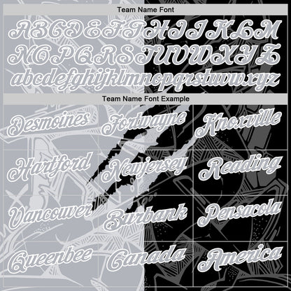 Custom Graffiti Pattern Gray Black-White 3D Scratch Performance Polo Shirt
