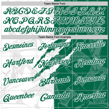 Custom Graffiti Pattern Kelly Green-White 3D Scratch Performance Polo Shirt