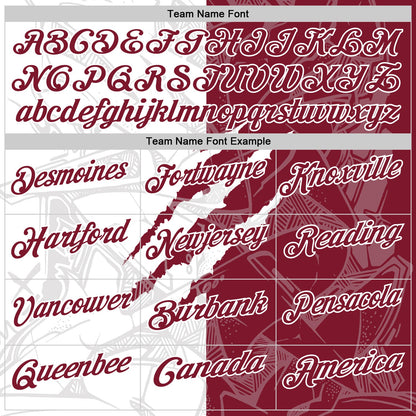 Custom Graffiti Pattern Crimson-White 3D Scratch Performance Polo Shirt