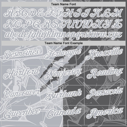 Custom Graffiti Pattern Gray Steel Gray-White 3D Scratch Performance Polo Shirt