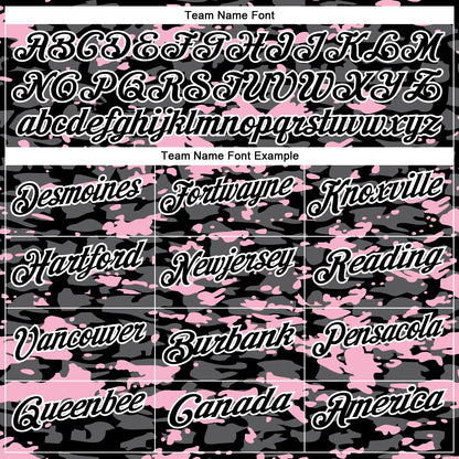 Custom Black Steel Gray Light Pink-White 3D Pattern Design Splash Performance Polo Shirt