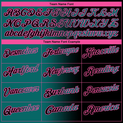 Custom Black Teal-Pink 3D Gradient Fashion Performance Polo Shirt