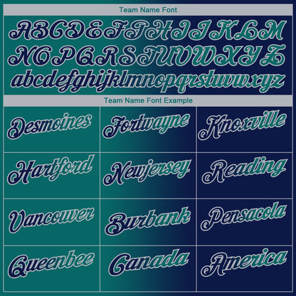 Custom Navy Teal-Gray 3D Gradient Fashion Performance Polo Shirt