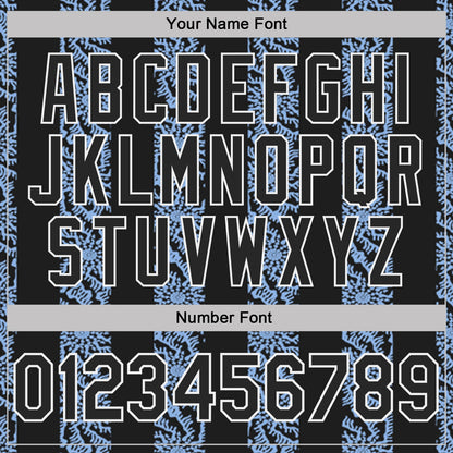 Custom Black Light Blue-White Abstract Floral Stripe Tribal Performance Polo Shirt