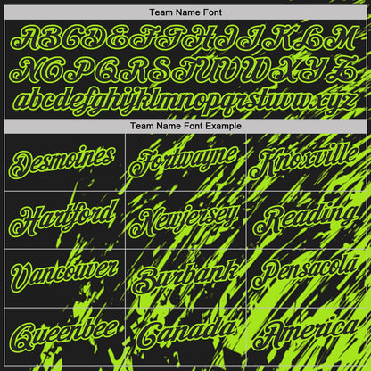 Custom Black-Neon Green Paint Stroke Grunge Streak Performance Polo Shirt