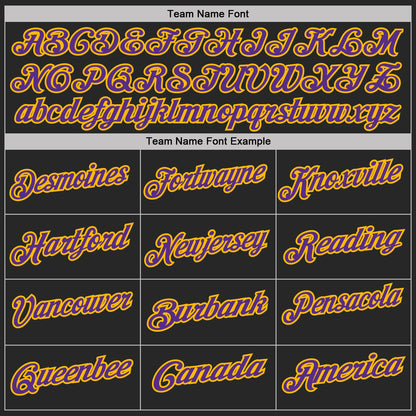 Custom Black Purple Gold-White Digital Camo Two Tone Performance Polo Shirt
