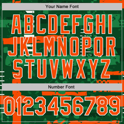 Custom Green Orange-White Abstract Geometric Grunge Fragment Performance Polo Shirt