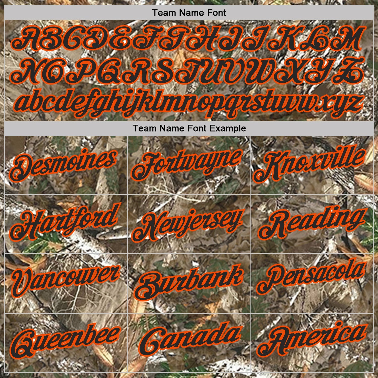 Custom Camo Black Orange-Olive Camo Woodland Forest Camouflage Salute To Service Performance Polo Shirt