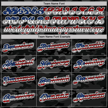Custom Camo USA Flag Black-White Stars & Stripes Two Tone Salute To Service Patriotic Performance Polo Shirt