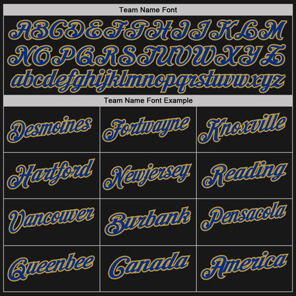 Custom Black Old Gold Pinstripe-Royal Performance Polo Shirt