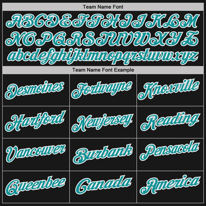 Custom Black Teal Pinstripe-White Performance Polo Shirt