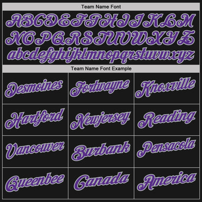 Custom Black Gray Pinstripe-Purple Performance Polo Shirt