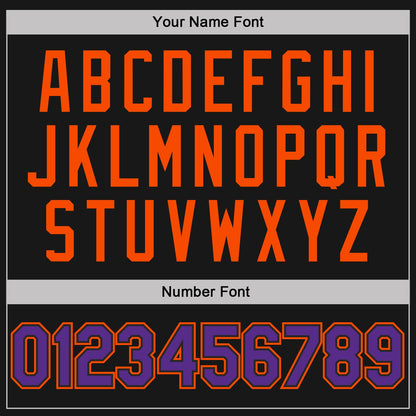 Custom Black Orange Pinstripe-Purple Performance Polo Shirt