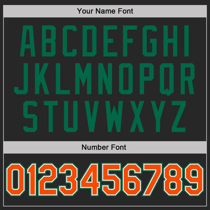Custom Black Orange Pinstripe White-Kelly Green Performance Polo Shirt
