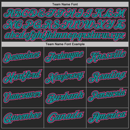 Custom Black Pink Pinstripe-Teal Performance Polo Shirt