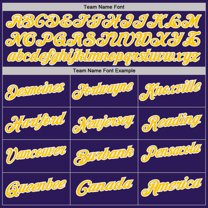 Custom Purple White Pinstripe-Yellow Performance Polo Shirt
