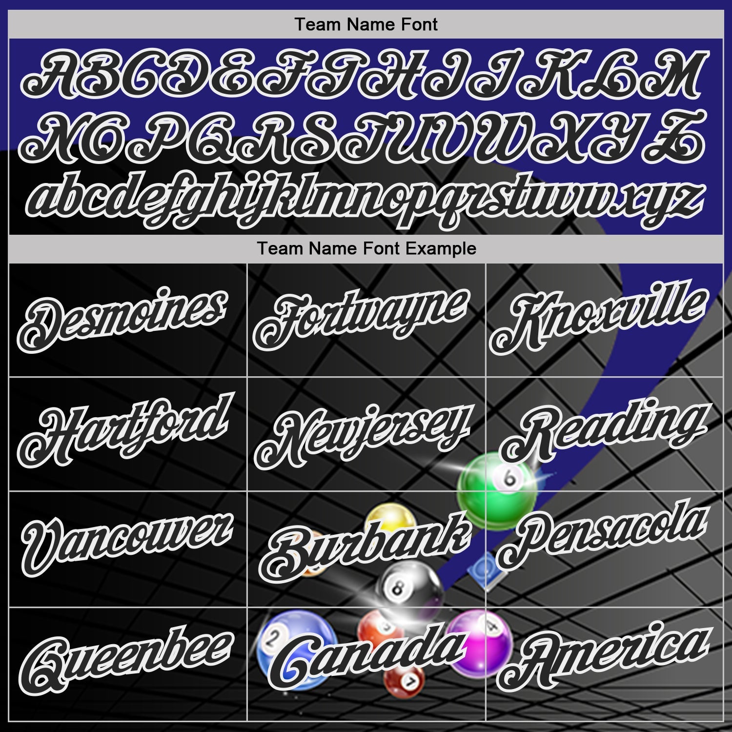 Custom Black Purple-White Billiard Balls Performance Polo Shirt