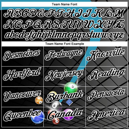 Custom Black Panther Blue-White Billiard Balls Performance Polo Shirt