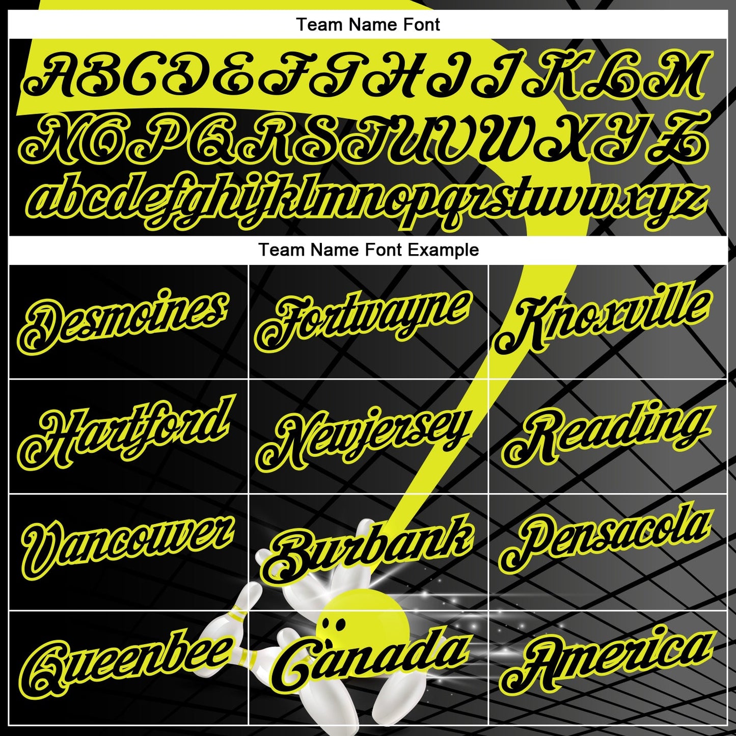 Custom Black-Neon Yellow Bowling Geometric Grid Performance Polo Shirt