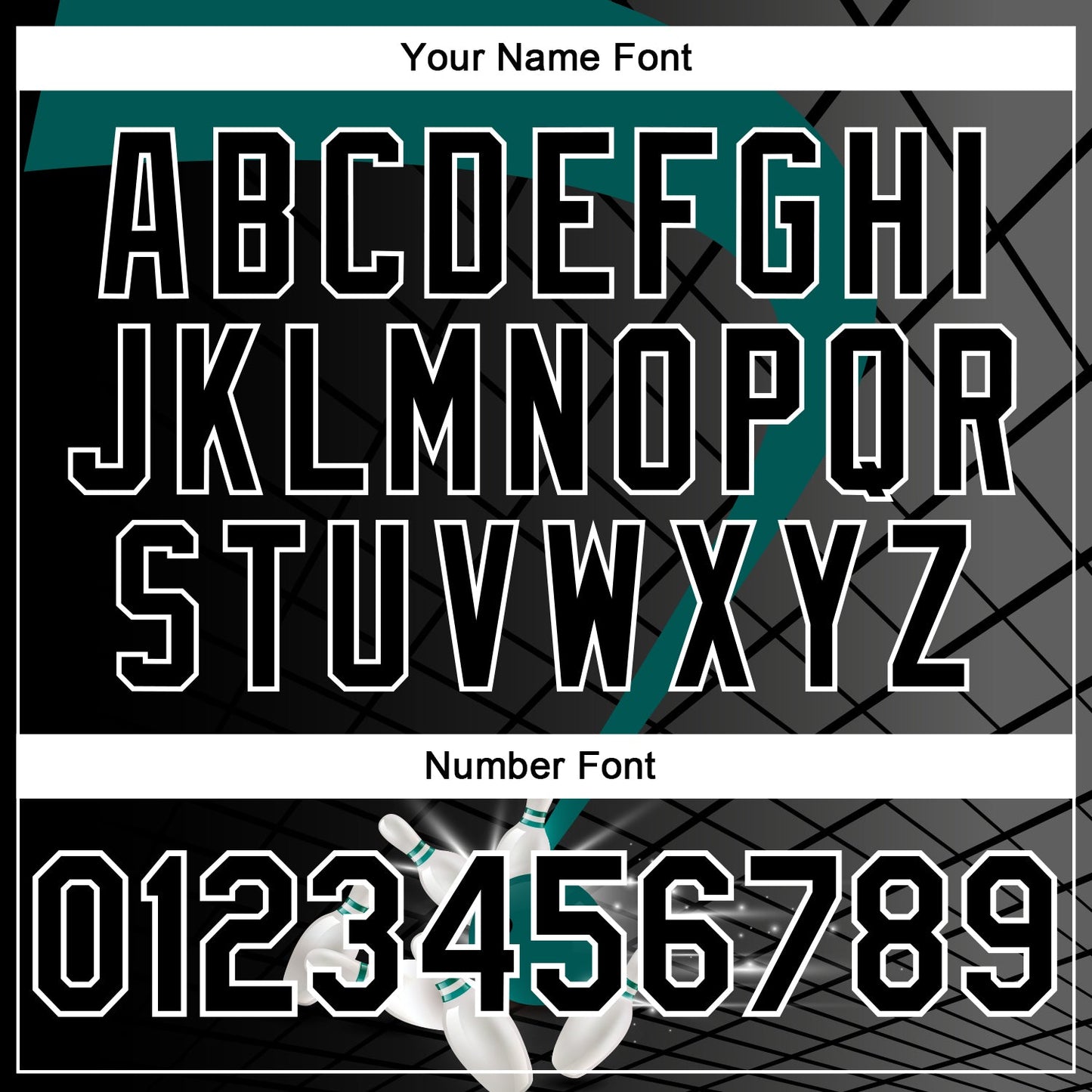 Custom Black Midnight Green-White Bowling Geometric Grid Performance Polo Shirt
