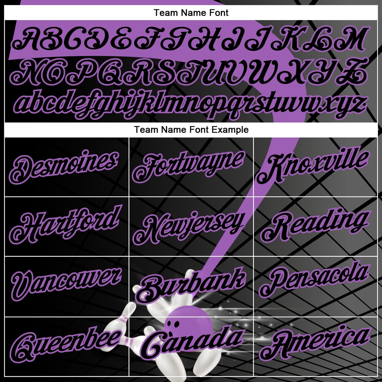 Custom Black-Medium Purple Bowling Geometric Grid Performance Polo Shirt