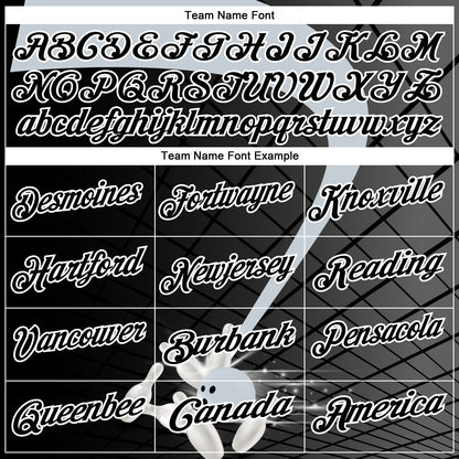 Custom Black Silver-White Bowling Geometric Grid Performance Polo Shirt