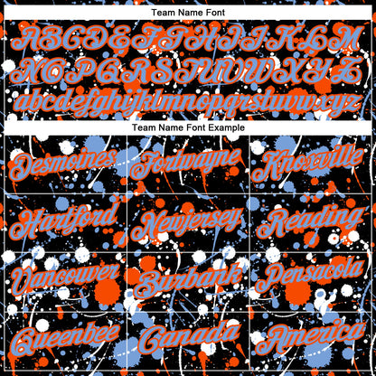 Custom Graffiti Pattern Powder Blue Black Orange-White Vibrant Multi-Color Abstract Splatter Performance Polo Shirt