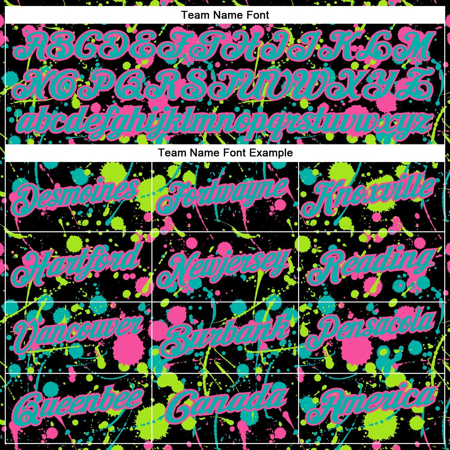 Custom Graffiti Pattern Aqua Black Pink-Neon Green Vibrant Multi-Color Abstract Splatter Performance Polo Shirt