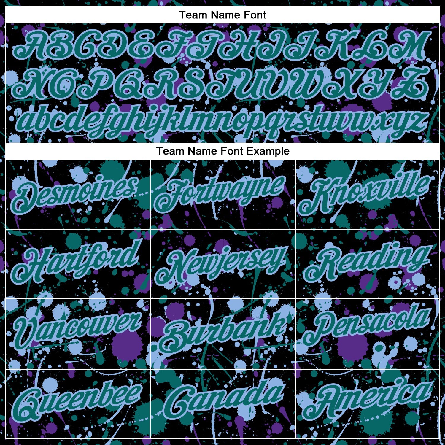 Custom Graffiti Pattern Teal Black Purple-Light Blue Vibrant Multi-Color Abstract Splatter Performance Polo Shirt