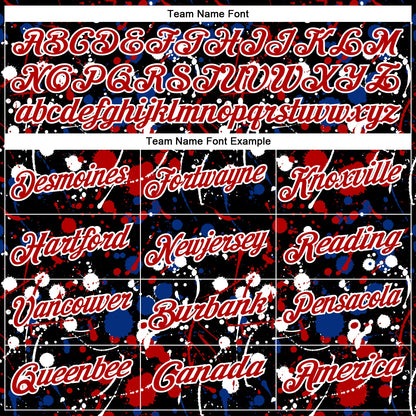 Custom Graffiti Pattern Red Black Royal-White Vibrant Multi-Color Abstract Splatter Performance Polo Shirt