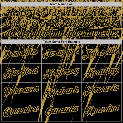 Custom Black-Old Gold Distressed Scratch Brush Stroke Performance Polo Shirt