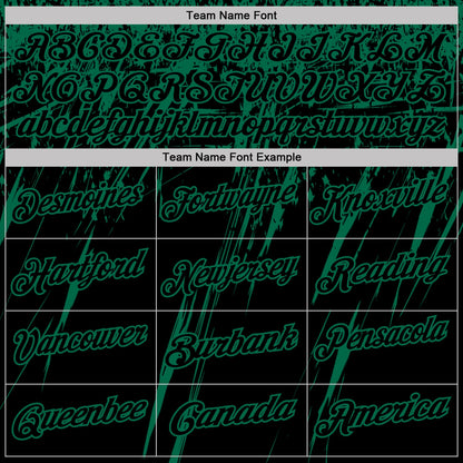 Custom Black-Kelly Green Distressed Scratch Brush Stroke Performance Polo Shirt