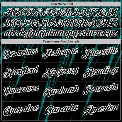 Custom Black Teal-White Distressed Scratch Brush Stroke Performance Polo Shirt